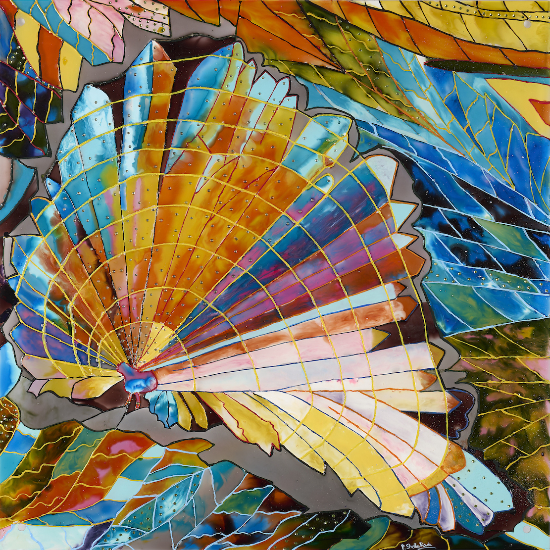 “Ecstasy” Artist: P. Shoba Rani Size: 24”x24” on Acrylic Board Medium: Mixed