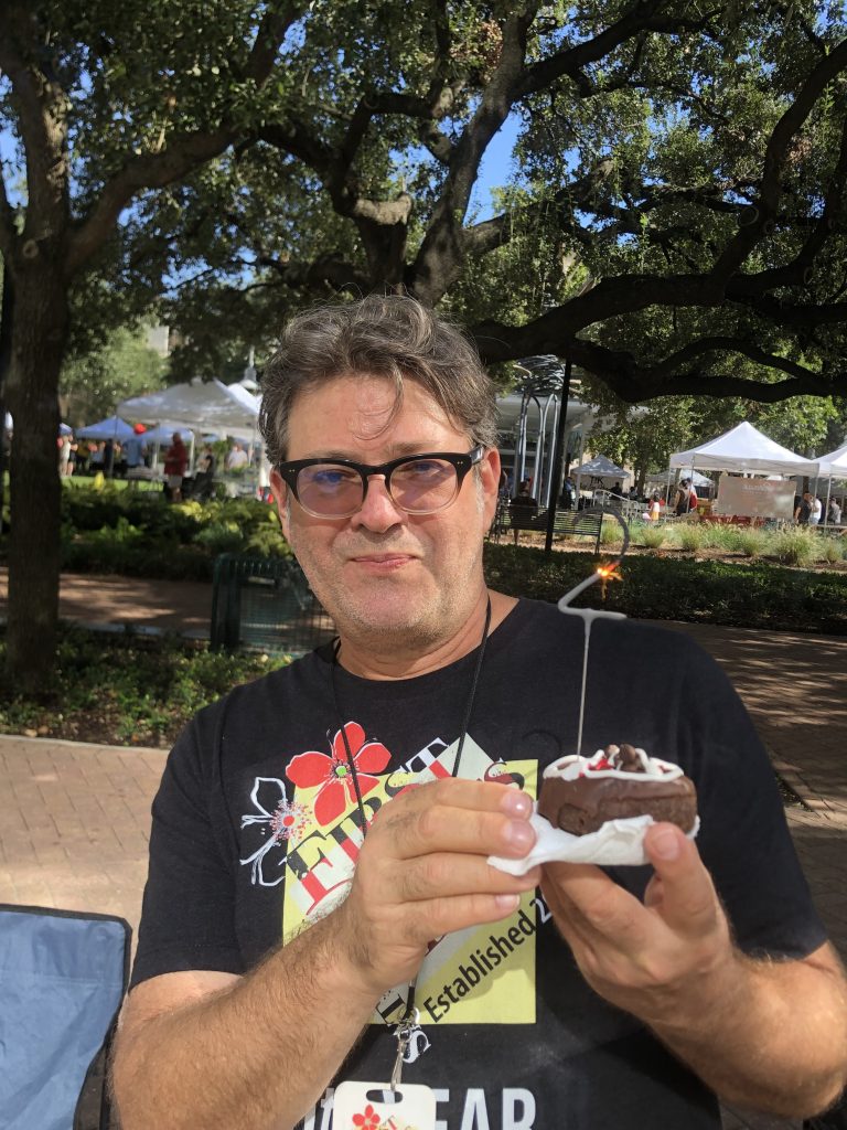 Mitch with birthday donut